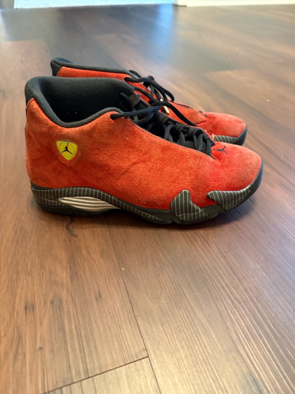 Jordan Kids Red Suede Mid-Top Sneakers